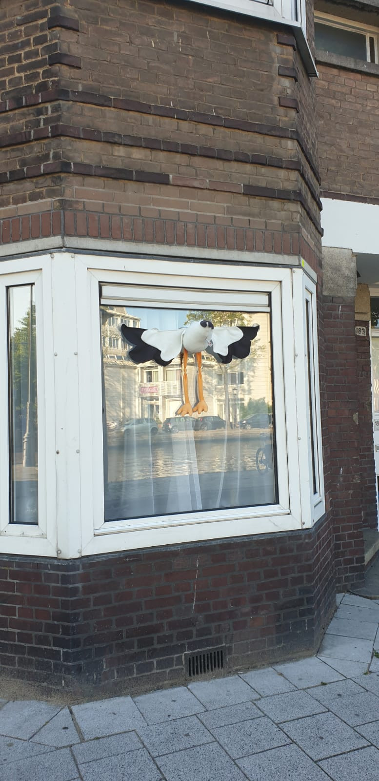 Met het raam in huis vallen